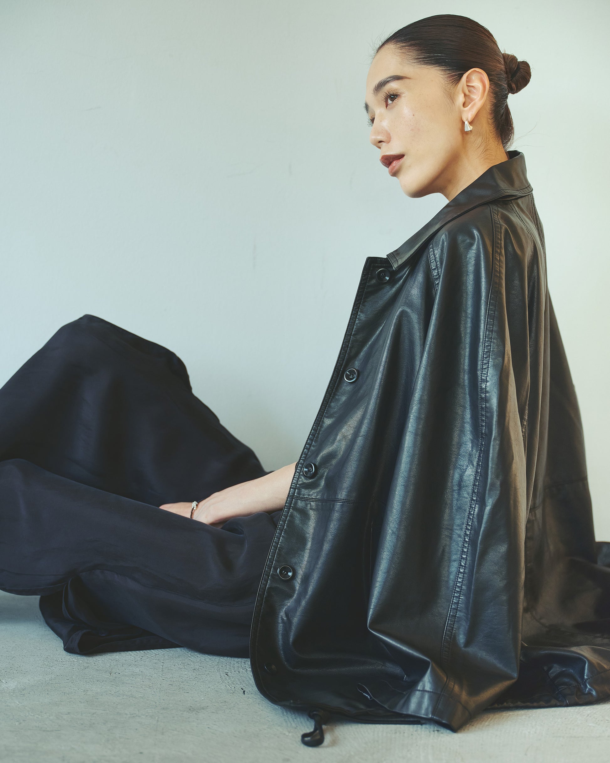 Eco Leather Half Coat Jacket/エコレザーハーフコートジャケット