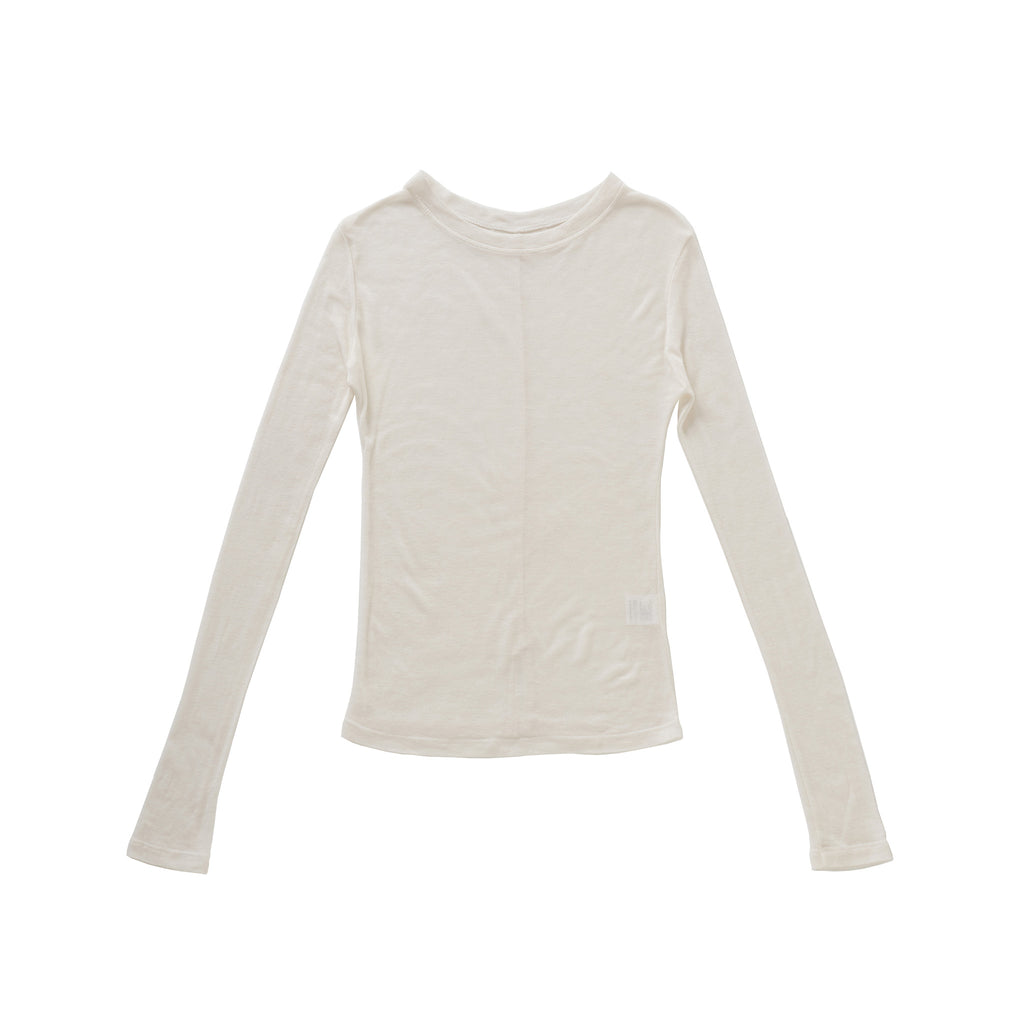 Wool-Tencel Back-Slit Top/ウール テンセル バックスリット トップ