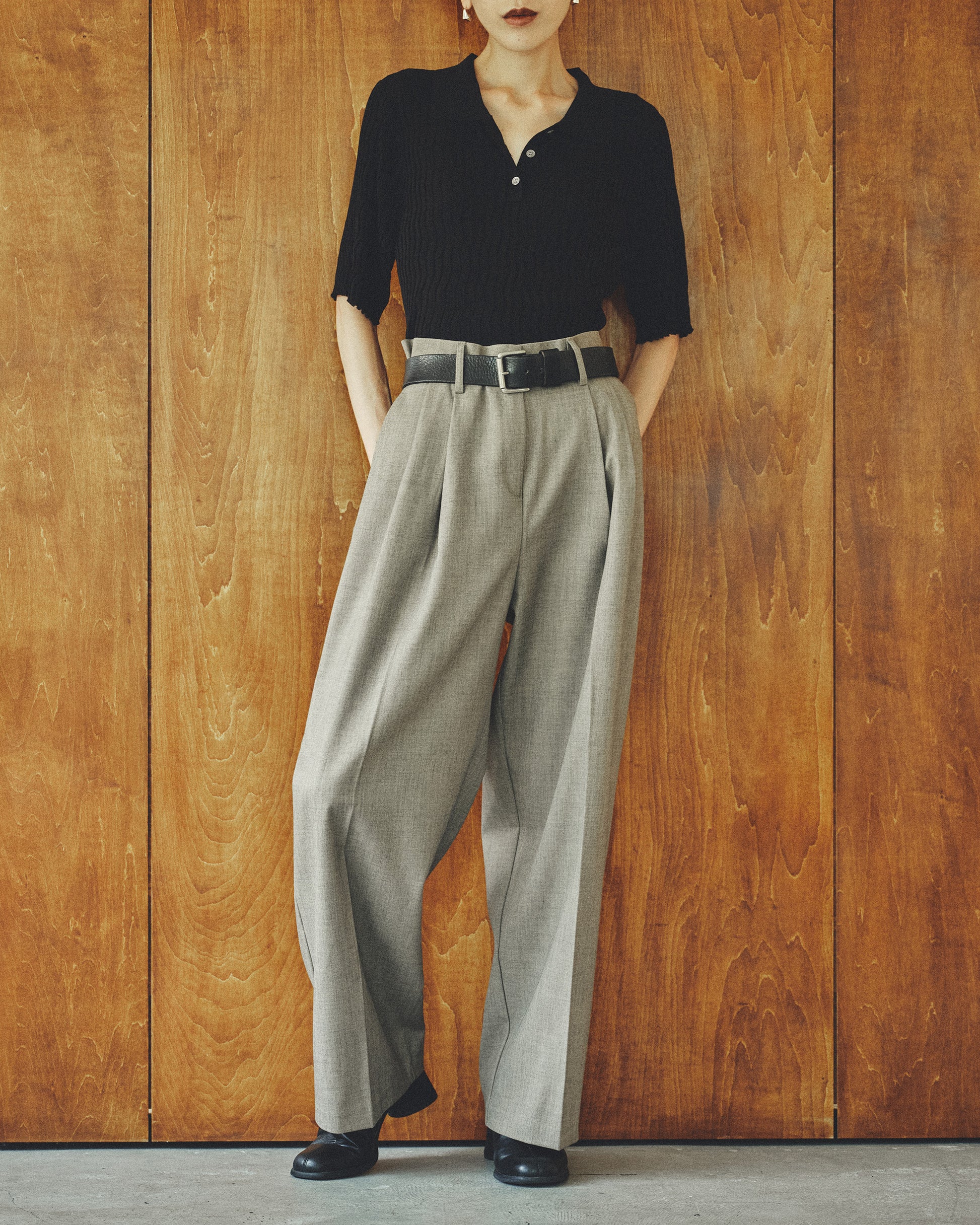 Double-Tuck Wool Trousers/タブルタック ウール トラウザー