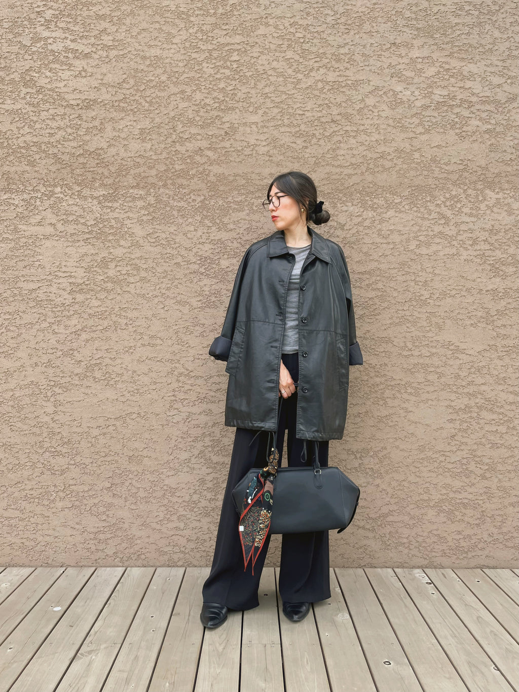 Eco Leather Half Coat Jacket/エコレザーハーフコートジャケット