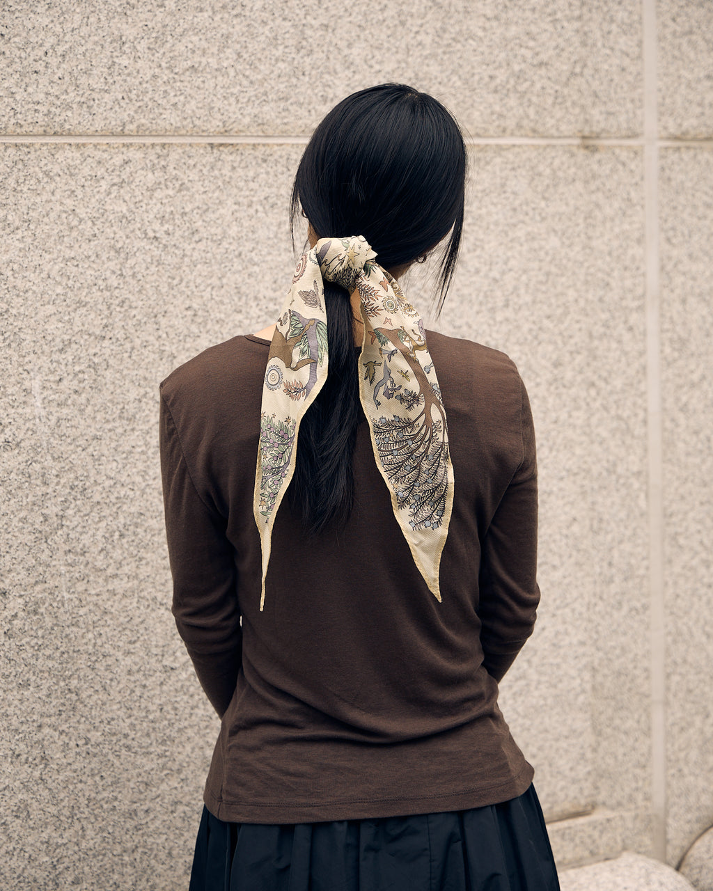 Silk Wool Slim Stole