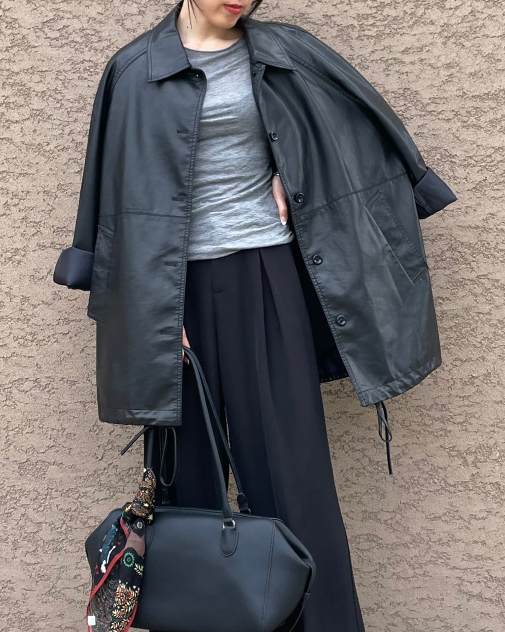 Eco Leather Half Coat Jacket/エコレザーハーフコートジャケット