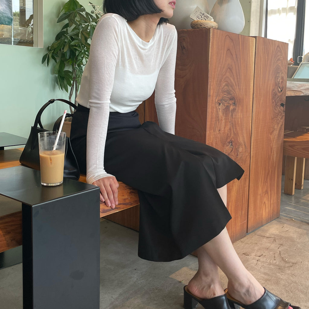 Wool-Tencel Back-Slit Top/ウール テンセル バックスリット トップ