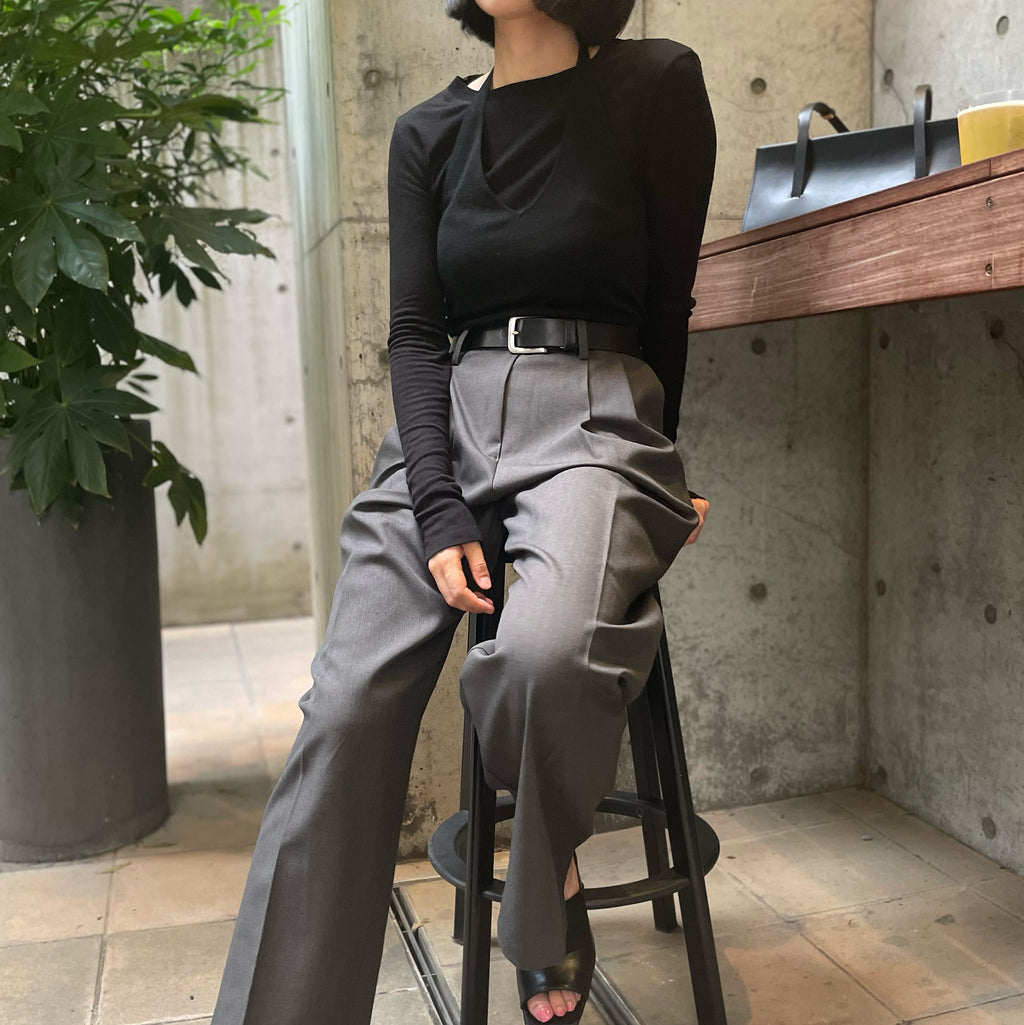 Wool-Tencel Back-Slit Top/ウール テンセル バックスリット トップ