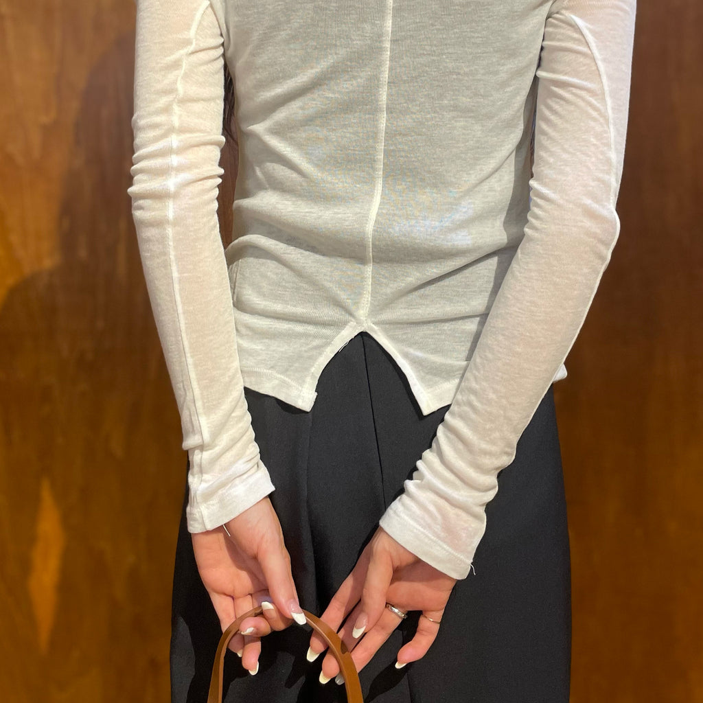 Wool-Tencel Back-Slit Top/ウール テンセル バックスリット トップ