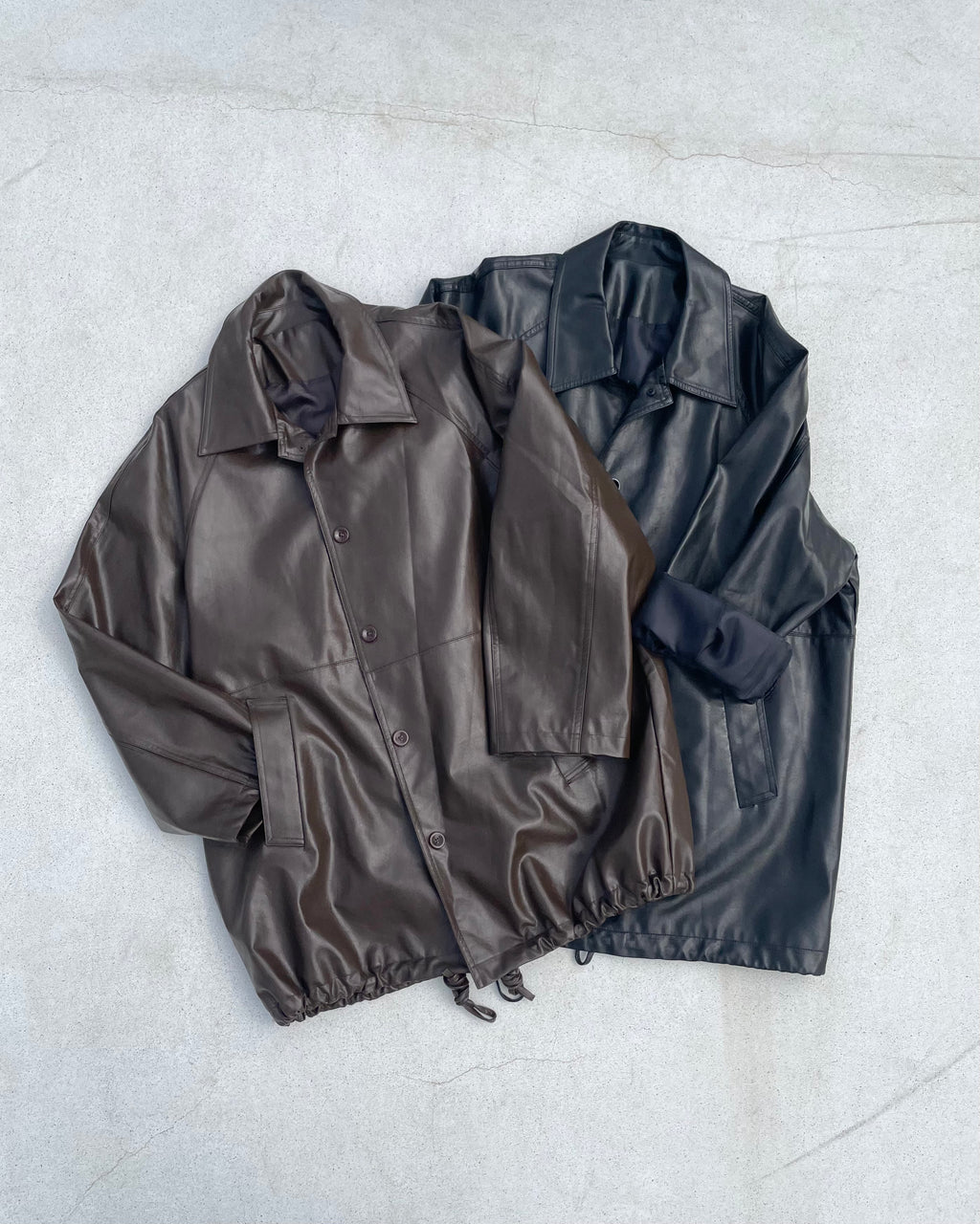 Eco Leather Half Coat Jacket/エコレザーハーフコートジャケット