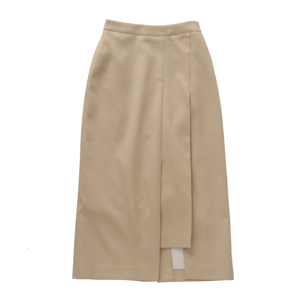 Asymmetric Pleat Straight Skirt/アシンメトリ プリーツ ストレート スカート