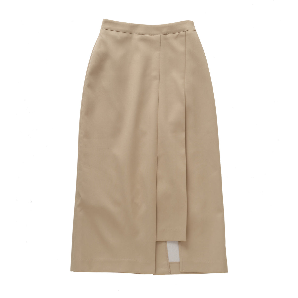Asymmetric Pleat Straight Skirt/アシンメトリ プリーツ ストレート スカート
