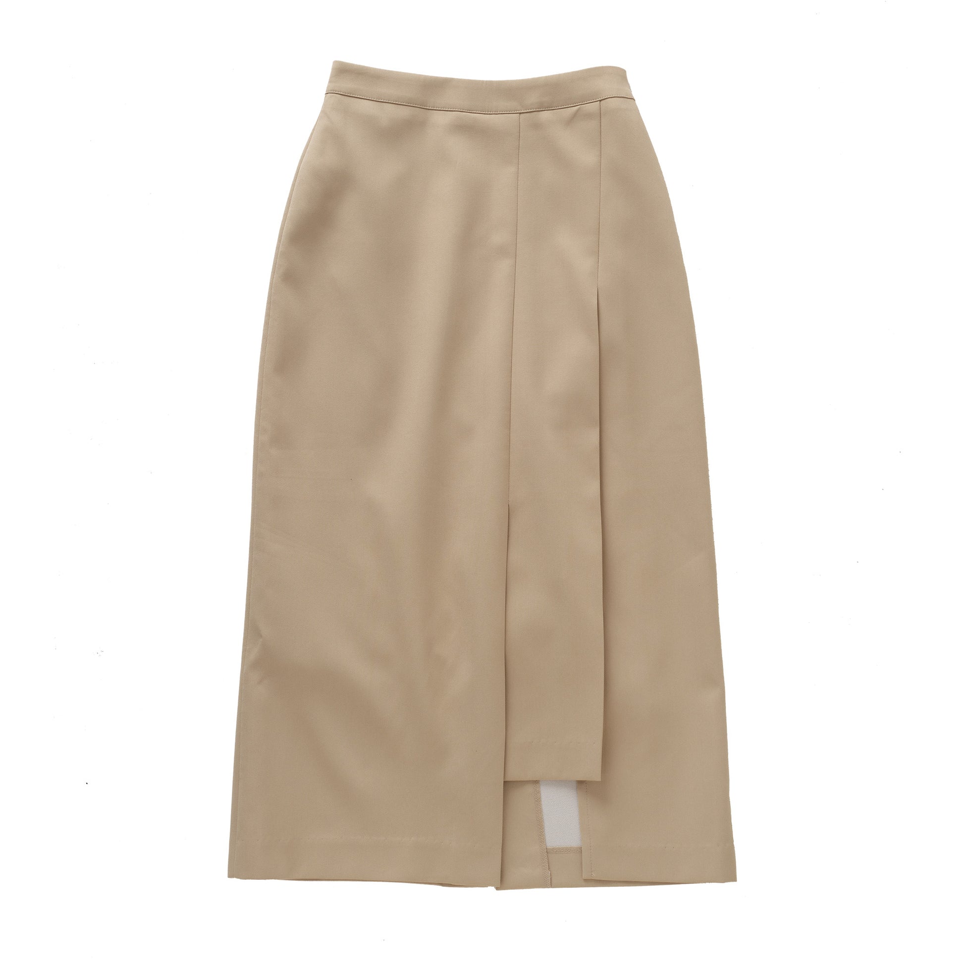 Asymmetric Pleat Straight Skirt/アシンメトリ プリーツ ストレート スカート
