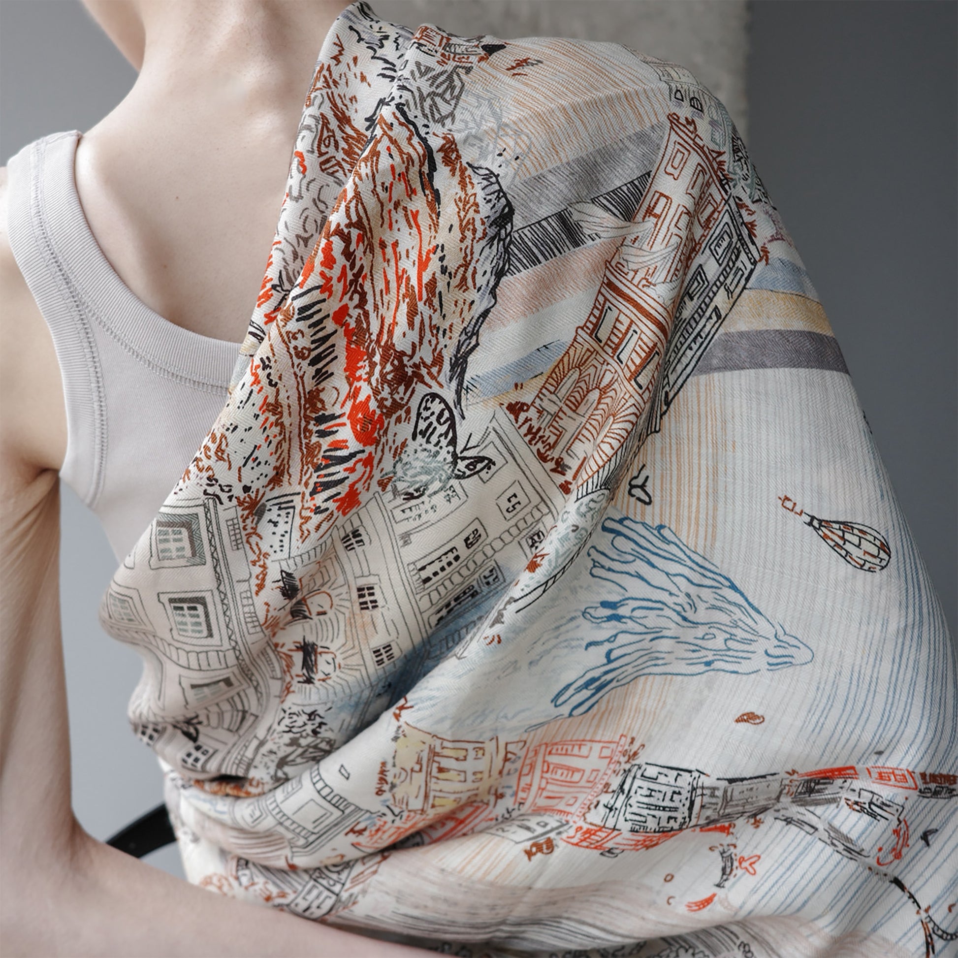 Versatile Cashmere/Silk Scarf ヴェルサティル カシミア/シルク スカーフ